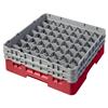 49 Compartment Glass Rack with 2 Extenders H133mm - Red