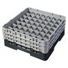 49 Compartment Glass Rack with 3 Extenders H174mm - Black