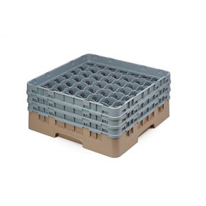 49 Compartment Glass Rack with 3 Extenders H174mm - Beige