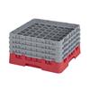 49 Compartment Glass Rack with 4 Extenders H215mm - Red