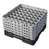 49 Compartment Glass Rack with 5 Extenders H257mm - Black