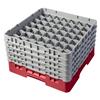 49 Compartment Glass Rack with 5 Extenders H257mm - Red