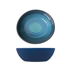 Azure Blue Atlantis Melamine Oval Bowl 15 x 13.5 x 5cm