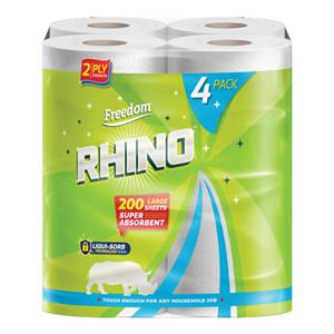 Rhino 2ply Wht Kitchen Roll 4pk