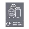 Food Tins & Drink Cans Recycling Sticker 200 x 150mm