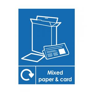 Mixed Paper & Card Recycling Sticker 200 x 150mm