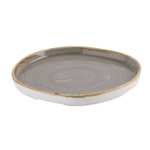Churchill Stonecast Peppercorn Grey Organic Walled Plate 8.25inch / 21cm
