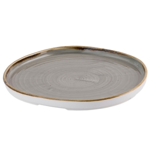 Churchill Stonecast Peppercorn Grey Organic Walled Plate 10.5inch