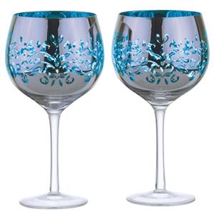Filigree Gin Glasses Blue 24.65oz / 700ml