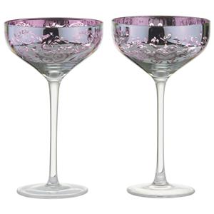 Filigree Champagne Saucers Lilac 12.3oz / 350ml