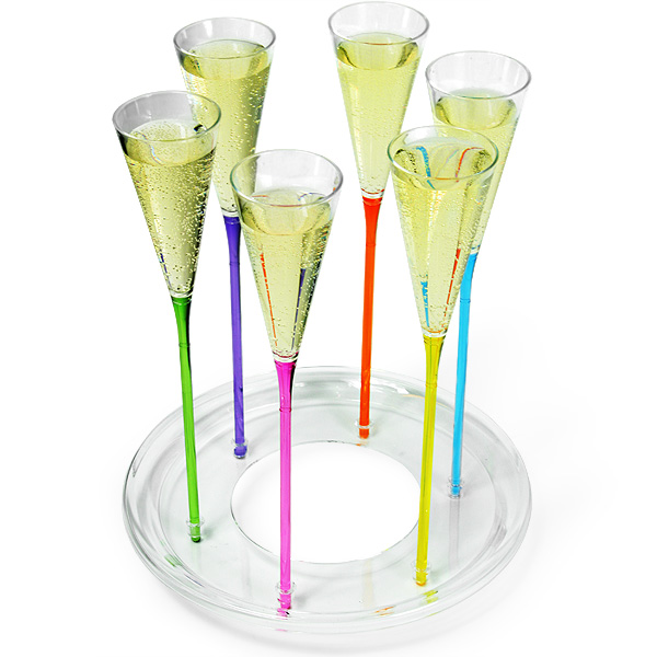 champagne flutes in bucket
