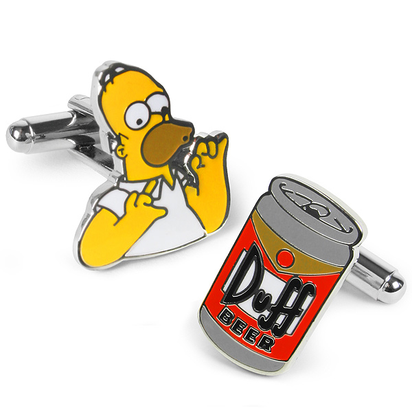MasGemelos Homer Simpsons and Duff Beer Cufflinks