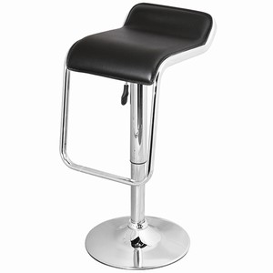 Faux Leather Bentwood Bar Stool Black