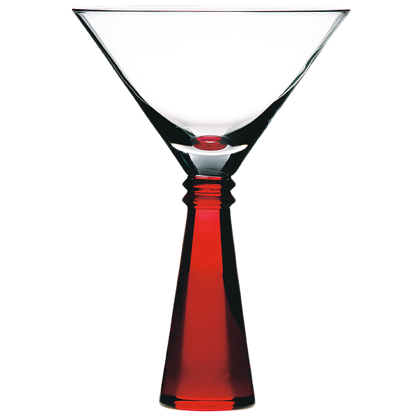 Martini Glasses~ Mini With Red Stem / Set Of 4