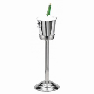 bar@drinkstuff Tulip Wine Bucket with Pipe Stand Champagne & Wine Bucket with Stand Stainless Steel Wine Bucket Set