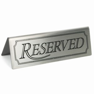 Reserved Sign Single