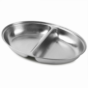 Stainless Steel 2 Division Vegetable Dish 250mm