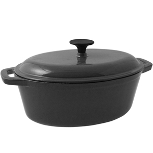 Celsius Oval Casserole Dish Black 3.75ltr