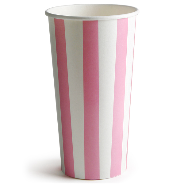 Disposable Large Paper Cup with Lids Straws Printed Refresh - For  Milkshakes Cold Drinks 22 oz