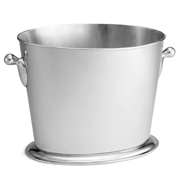 Silver Mini Ice Bucket - shown with ball handles, fits half size wine bottle