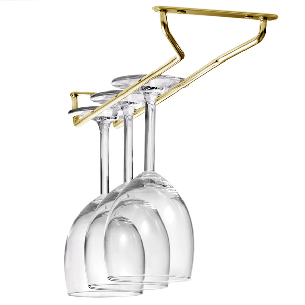 24" Brass Plated Glass Hanger Size:24"/ 61cm Hangers Rack Holder Kitchen Bar Pub 