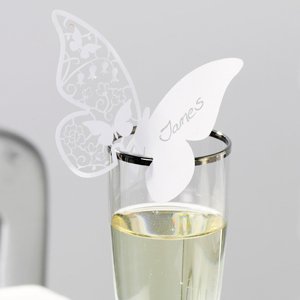 Something in the Air Butterfly Place Cards White