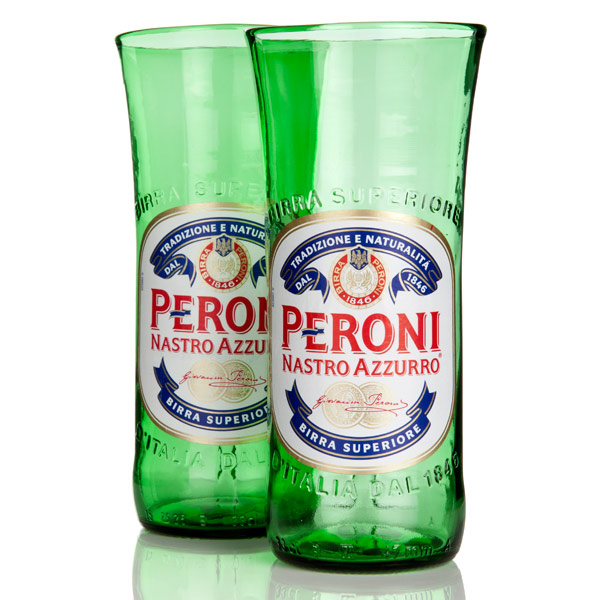 Recycled Peroni Beer Bottle Glasses 11.6oz / 330ml