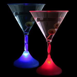 Flashing LED Martini Glasses Set