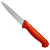Genware Vegetable Knife 4inch Red - Raw Meat