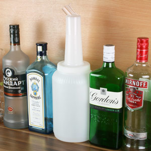 Store & Pour Bar Set - 1 Litre  Save and Serve Freepour Bottles - Buy at  Drinkstuff