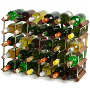 Traditional Wooden Wine Racks Dark Oak 4x6 Hole 30 Bottles