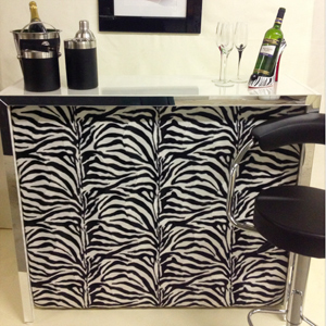 Zebra Print White Home Cocktail Bar