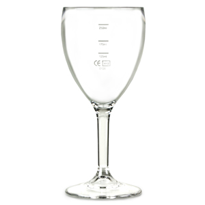 Elite Premium Polycarbonate Wine Glasses 11oz LCE at 125ml, 175ml & 250ml