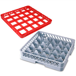 25 Compartment Glass Rack with 4 Extenders