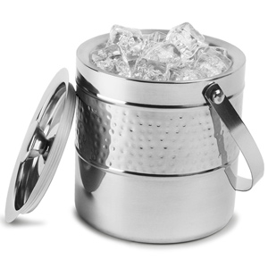 Double Walled Hammered Band Ice Bucket