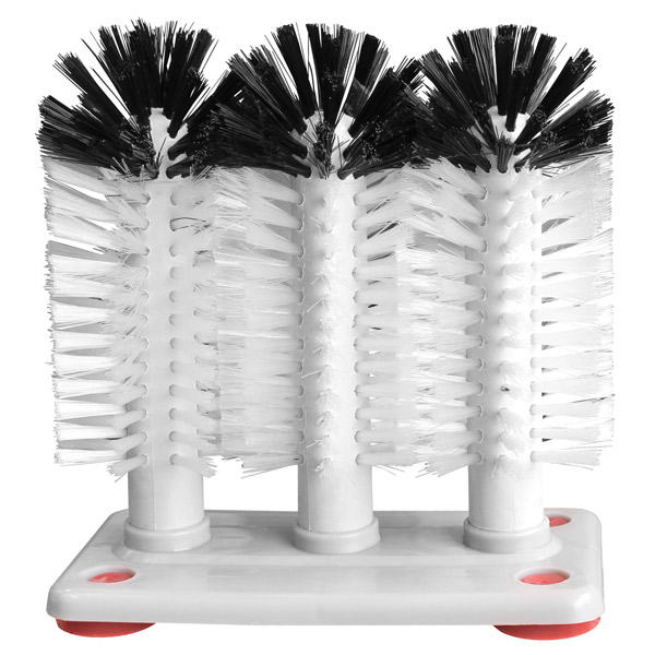 3 Set Brush Glass Washer Sink Manual Cleaner Bar Pub Suction Drink Pint Scrubber 