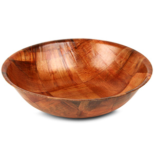 Woven Wooden Salad Bowl 8"