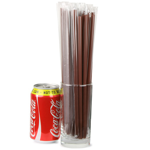 Individually Wrapped Jumbo Straws 10inch Brown