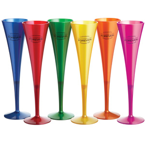 Rainbow Polycarbonate Champagne Flutes 6.4oz / 180ml